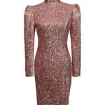 پیراهن کوتاه پولکی مجلسی رزگلد