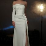 پیراهن مجلسی VIP کرپ سنگدوزی کریستال سفید