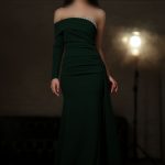 پیراهن مجلسی VIP کرپ سنگدوزی کریستال سبز