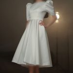 پیراهن مجلسی ساتن آمریکایی دخترانه سفید