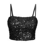 کراپ تاپ بندی پولکی مجلسی مشکی