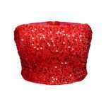 کراپ تاپ دکلته پولکی مجلسی قرمز