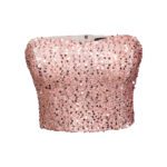 کراپ تاپ دکلته پولکی مجلسی رزگلد