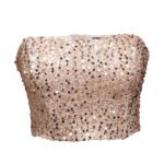 کراپ تاپ دکلته پولکی مجلسی طلایی