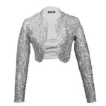 کراپ کت پولکی نقره ای 201