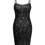 پیراهن بندی پولکی مجلسی مشکی