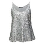 تاپ کلوش پولکی نقره ای