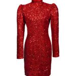 پیراهن کوتاه پولکی مجلسی قرمز