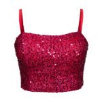 کراپ تاپ بندی پولکی مجلسی سرخابی