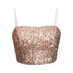 کراپ تاپ بندی پولکی مجلسی گلد