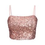 کراپ تاپ بندی پولکی مجلسی رزگلد