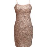 پیراهن بندی پولکی مجلسی طلایی