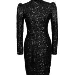 پیراهن کوتاه پولکی مجلسی مشکی