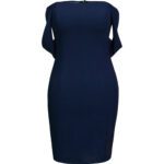 پیراهن کوتاه آف شولدر سرمه ای