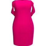 پیراهن کوتاه آف شولدر سرخابی