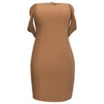 پیراهن کوتاه آف شولدر نسکافه ای