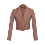 کراپ کت بلیزر قهوه ای