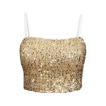 کراپ تاپ بندی پولکی مجلسی طلایی