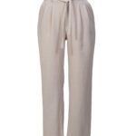 شلوار گشاد نخی کرم روشن