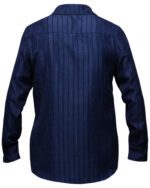 پیراهن مردانه راه راه سرمه ای - Image 3