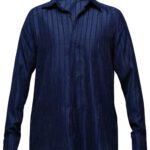 پیراهن مردانه راه راه سرمه ای