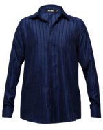 پیراهن مردانه راه راه سرمه ای