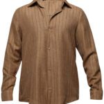 پیراهن مردانه راه راه نسکافه ای