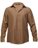 پیراهن مردانه راه راه نسکافه ای