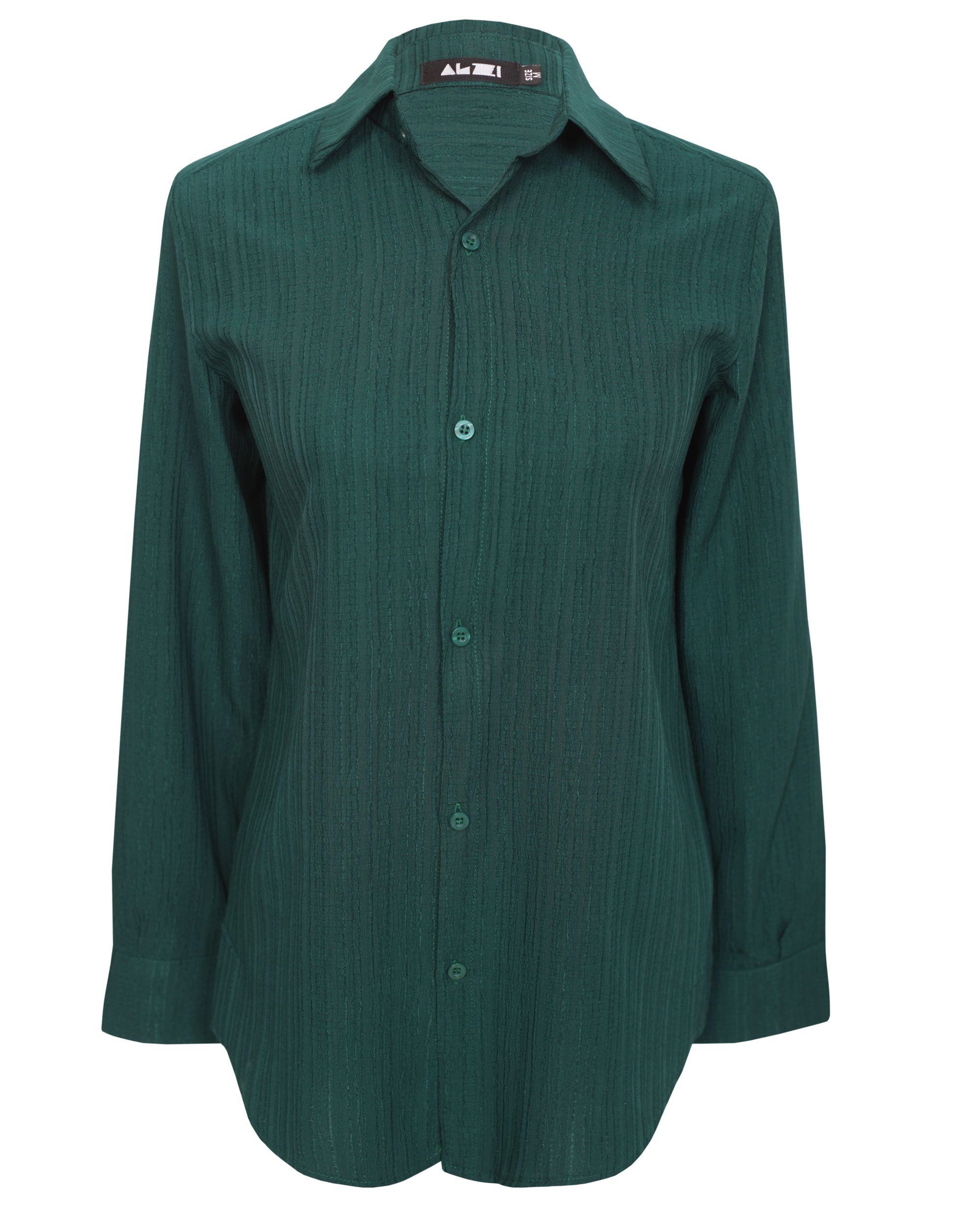 IMG_6530GDSITE شومیز زنانه جلودکمه دار سبز - Image 1