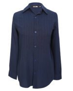 شومیز زنانه جلودکمه دار سرمه ای