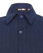 شومیز زنانه جلودکمه دار سرمه ای - Image 3