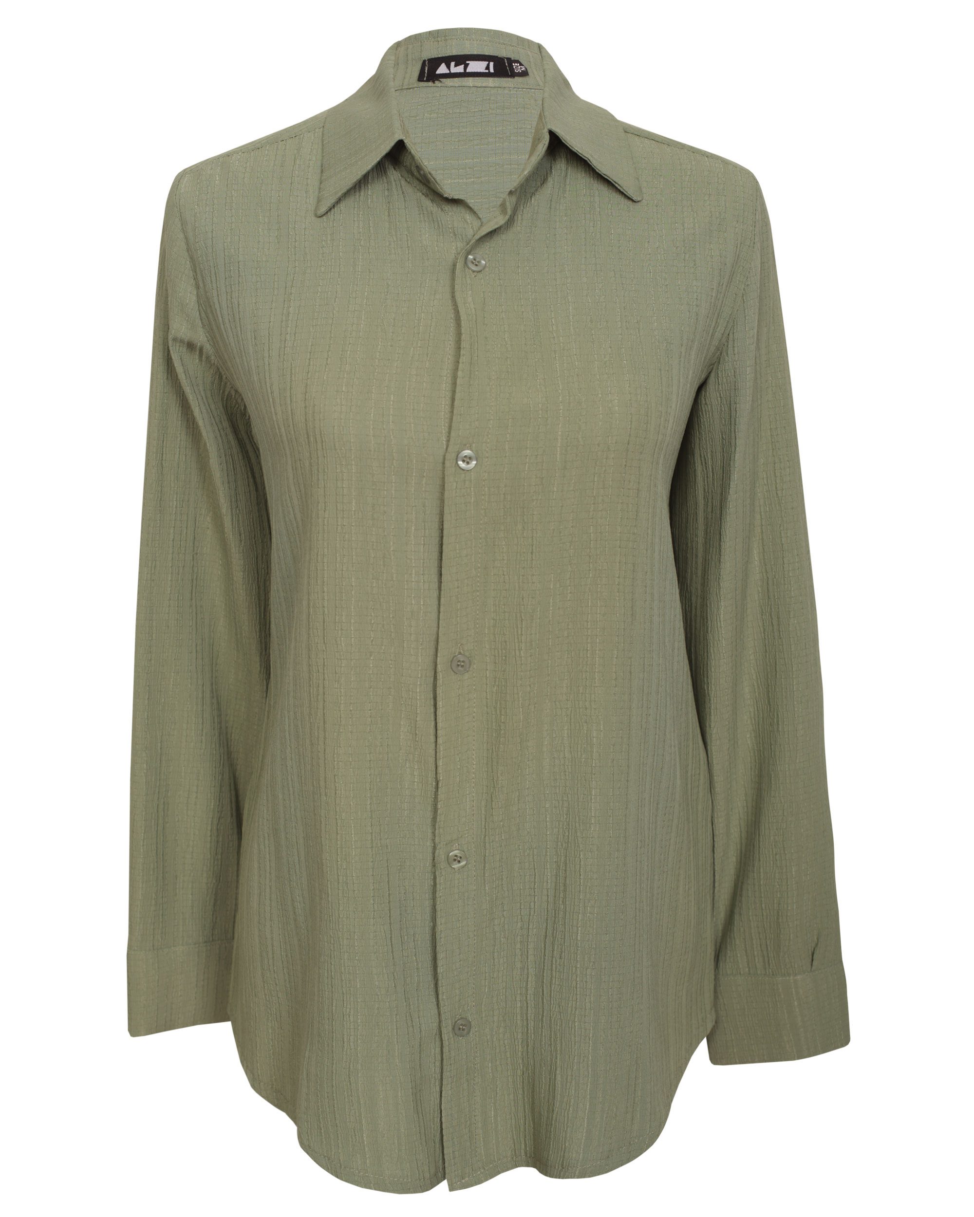 IMG_6549site شومیز زنانه جلودکمه دار سبزسدری - Image 1