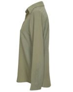 شومیز زنانه جلودکمه دار سبزسدری - Image 2