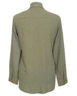 شومیز زنانه جلودکمه دار سبزسدری - Image 4