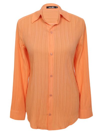 شومیز زنانه جلودکمه دار نارنجی