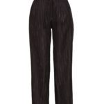 شلوار نیم بگ راه راه مشکی