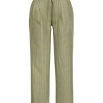 شلوار نیم بگ راه راه سبز