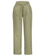 شلوار نیم بگ راه راه سبز