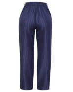 شلوار نیم بگ راه راه سرمه ای - Image 3