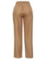 شلوار نیم بگ راه راه نسکافه ای - Image 4