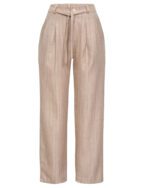 شلوار نیم بگ راه راه کرم